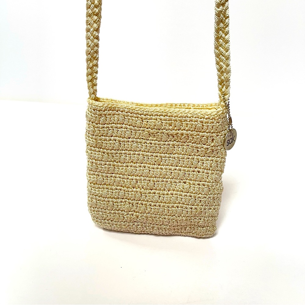 The Sak Mini Weave Cream Crossbody Bag Spring Summer Travel Minimalist Boho